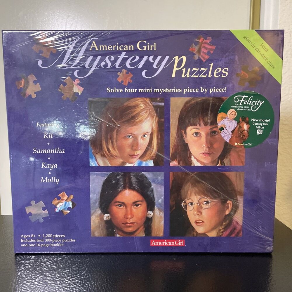 New American Girl Mystery Puzzles 4 Set glow in Dark mini mysteries sealed